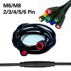 1pc 1m Long 6/8mm Circle Connector Cable Signal Sensor Cord For EBike E-Scooter Waterproof Extension Cable 2 3 4 5 6 Pin M6/M8