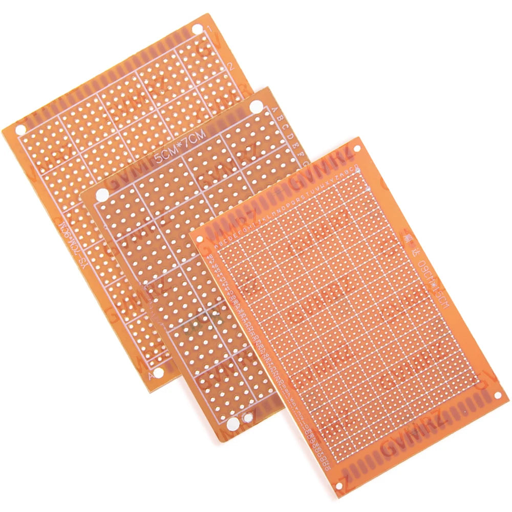 Phenolic PCB Prototype Board Universal Through Hole Perfboard for DIY Electronic Projects 9x15CM/7x9CM/5x7CM
