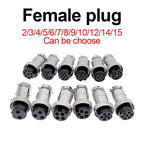 GX20 Metal Aviation Connector 2 3 4 5 6 7 8 9 10 12 14 15 Pin Male Female Plug Socket Panel Mount Flange Circular Cable Joint