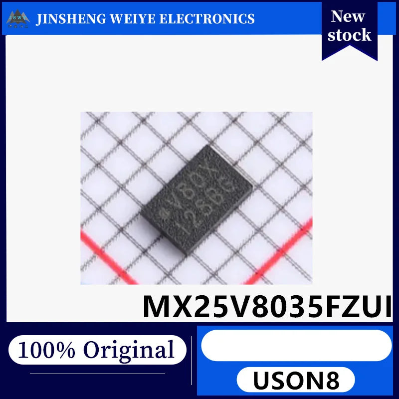 (5/20 pieces) MX25V8035FZUI V80X USON8 64Mbit 1.8V SPI NOR Flash, Brand New Original In Stock