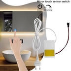 Bathroom Mirror Touch Sensor Switch AC110-220V to DC12V 1A with Infinite Dimming Control for Makeup Mirror Backlight Decoration