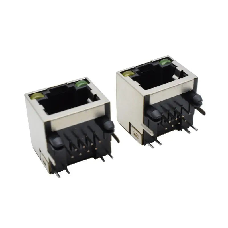 10P Network Interface Connector LED Light Network Port Female Socket RJ45 Network Socket with Light 8P8C Network Port Connector