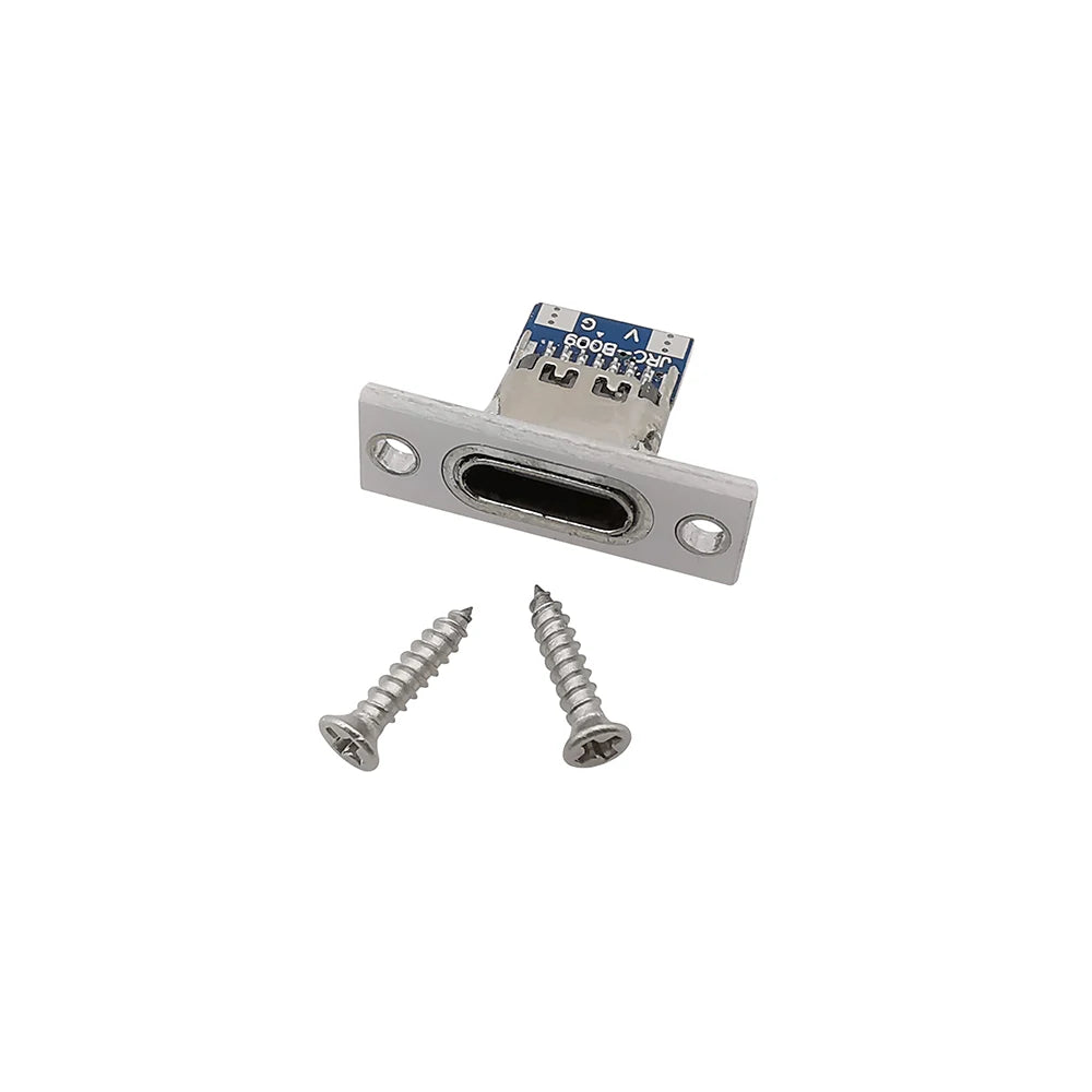 1/2/5Pcs Type C USB 3.1 Jack 2 Pin 4 Pin Female Connector Charging Port DIY USB 3.1 Type C Socket With Screw Fixing Plate