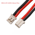 5/10/20/50/100Sets JST PH 2.0mm 2Pin Micro 10cm 3239 22AWG Silicon High Temp Female Plug Cable Straight Male Wafer Pin Connector