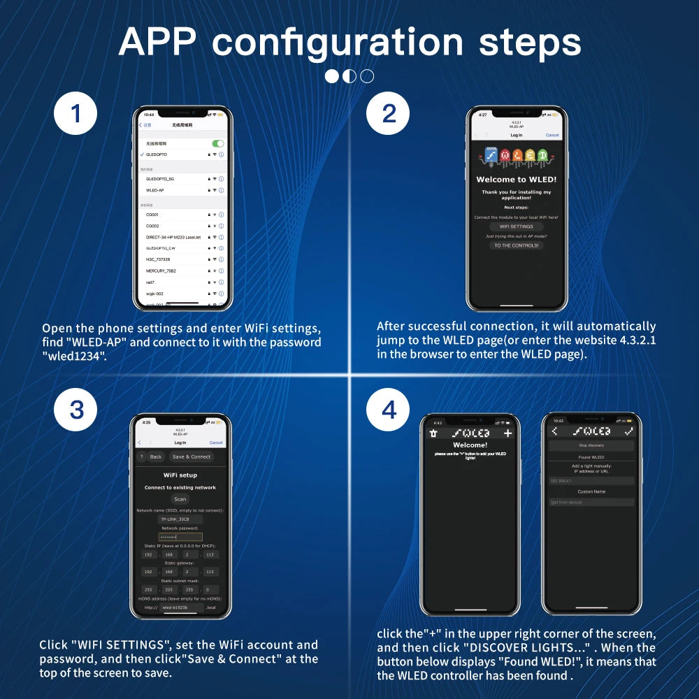 GLEDOPTO WLED LED Strip Controller ESP8266 ESP32 Mic RGB IC Digital Lights Addressable String Light WS2811 WS2812 WS2815 SK6812