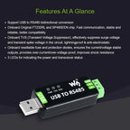 Waveshare Industrial USB to RS485 Universal Serial Communication Converter Original FT232RNL Chip with Protection Circuits TVs