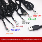 usb touch screen camera terminal cable xh2.54/ph2.0/mx1.25/sh1.0 motherboard usb connection cable