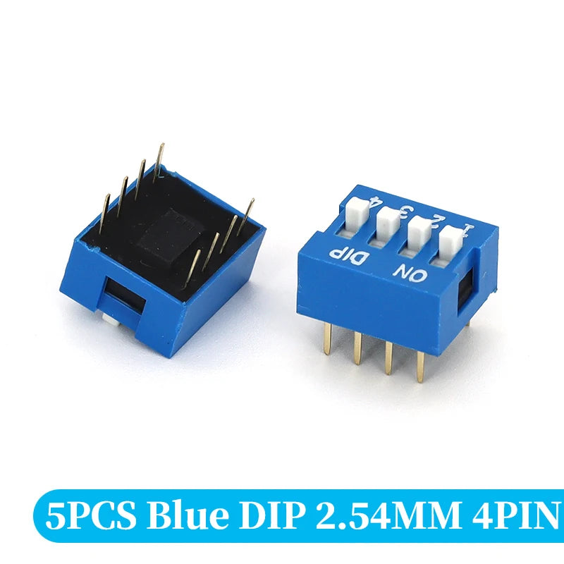 5PCS Blue Toggle Switch Spacing 2.54MM DIP Dial The Code Switch 1 2 3 4 5 6 7 8 9 10 12 PIN Quick Switch