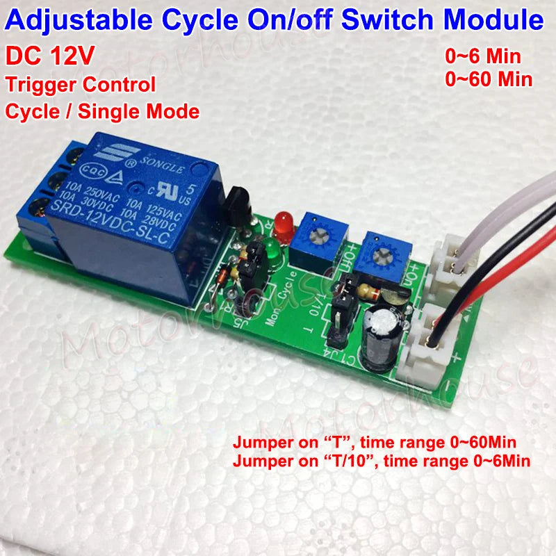 DC 5V 12V 24V 1S-24H Adjustable Delay Time Timer Relay Control Cycle turn ON OFF Switch Infinite Repeat Loop Module
