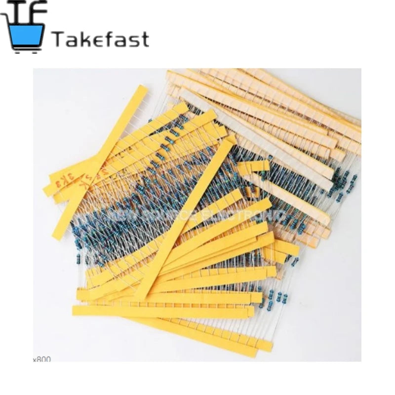 100pcs 1/4W 0R-22M 1% Metal Film Resistor 0.25W 0 2.2 10 100 150 220 270 330 470 1K 2.2K 4.7K 10K 47K 100K 470K 1M 10M 20M Ohm