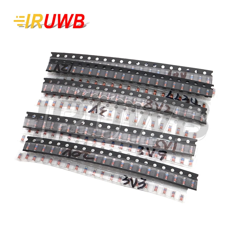 300PCS SMD 0.5W 1/2W 3V-24V 2V-39V SMD Diode Set 1N4148 LL34 Zener Diode Kit