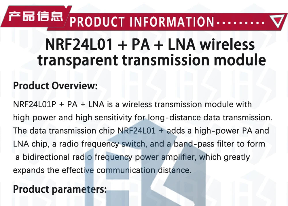 NRF24L01 PA LNA Wireless Module with Antenna 1000 Meters Long Distance FZ0410 We are the manufacturer