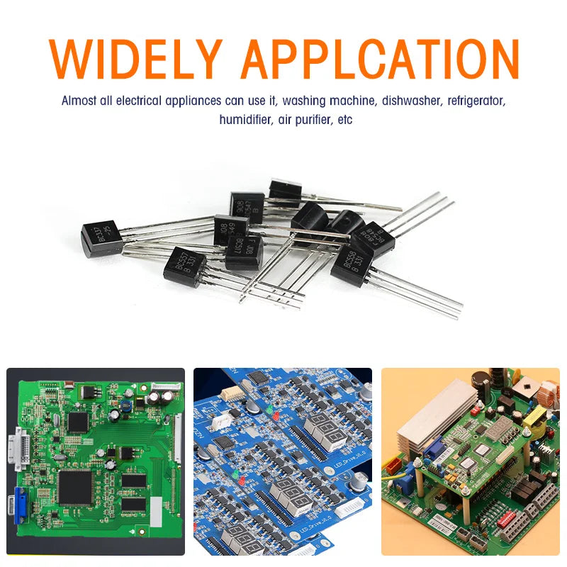 200PCS/Box Transistor Assorted Kit 2N2222 2N3904 2N3906 BC337 BC547 BC557 S8050 S8550 10 values PNP NPN Transistors Triode TO92