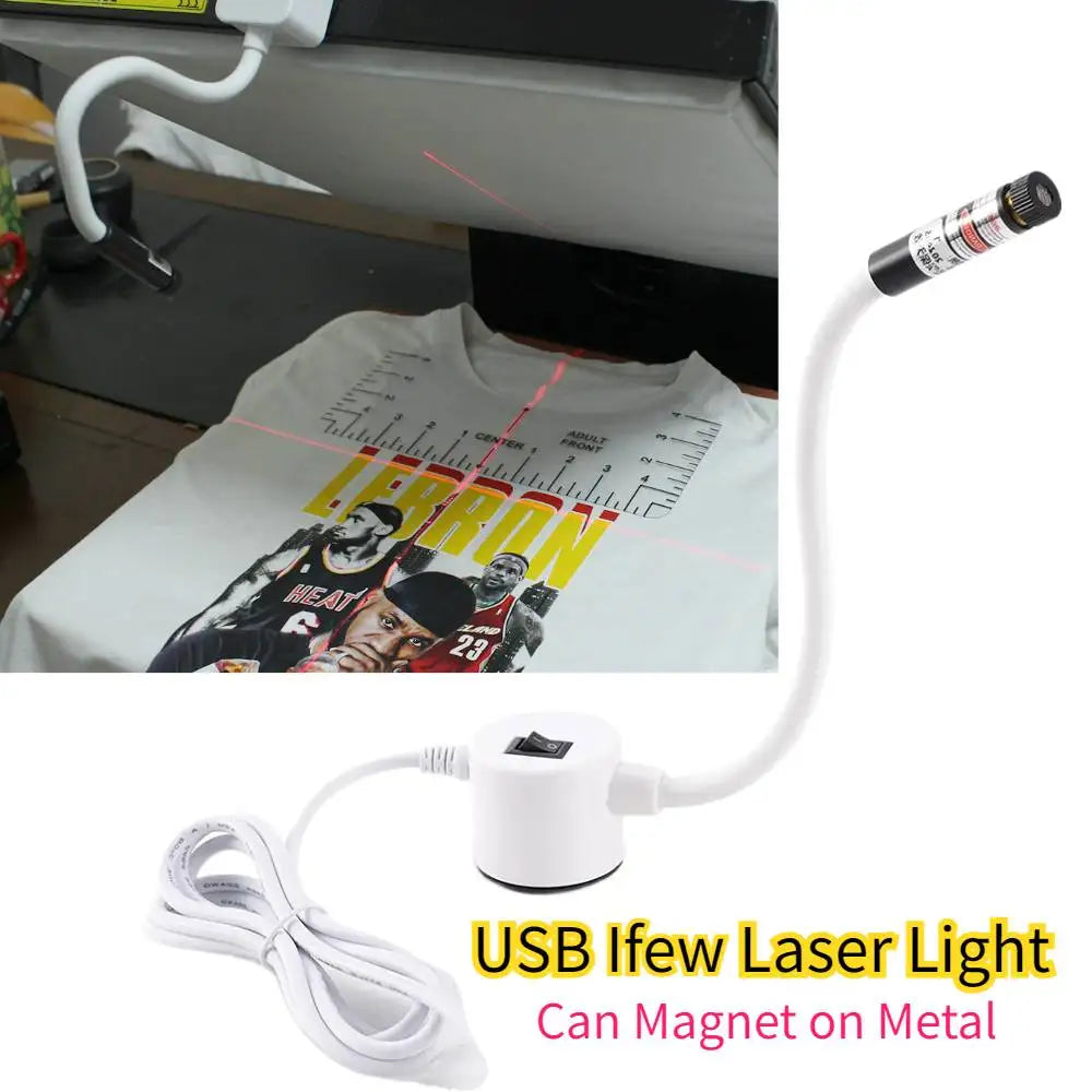 DTF Accessories USB Laser Pointer Cross Magnet Transfer Iron Position Kit Positioning Tool DTG Heat Press Infrared Laser Lamp