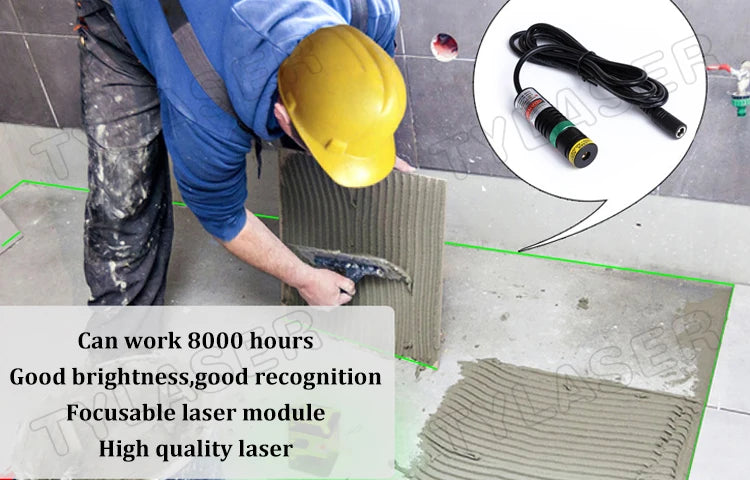 520nm Green Line Laser Module Focusable D18x65mm 10-100mw High Precision for Cutting Positioning | FREE EU Adapter