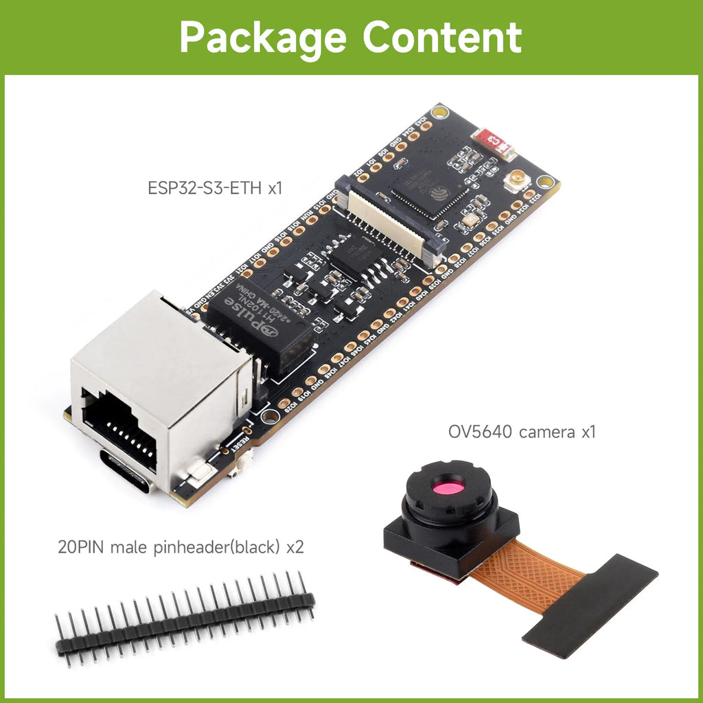 Waveshare ESP32-S3 ETH Development Board, Optional For PoE Module And Camera Module, Onboard TF Card Slot, Camera Interface