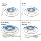 5V USB 2835 LED Strip Light with DC Plug 3528 SMD Flexible Led Tape Ribbon 60LED 0.5m 1m 2m 5m Cabinet Lights Night TV Backlight