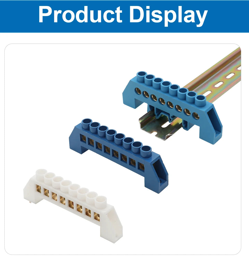 OMCH Terminal Bar 7x10 9x14mm Brass Ground Neutral Block High Conductivity Bridge Connector for Power Distribution Cabinet