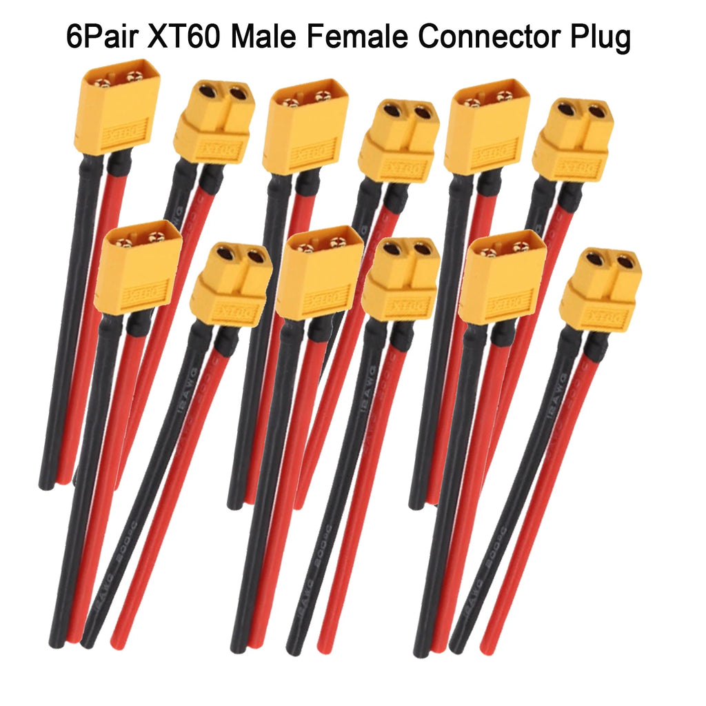 XT60 Male Female Connector Plug with 14 AWG Soft Silicon Wire 100mm Extension Cord for RC Lipo Battery FPV Drone Expand 4-6pair