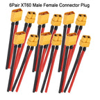 XT60 Male Female Connector Plug with 14 AWG Soft Silicon Wire 100mm Extension Cord for RC Lipo Battery FPV Drone Expand 4-6pair