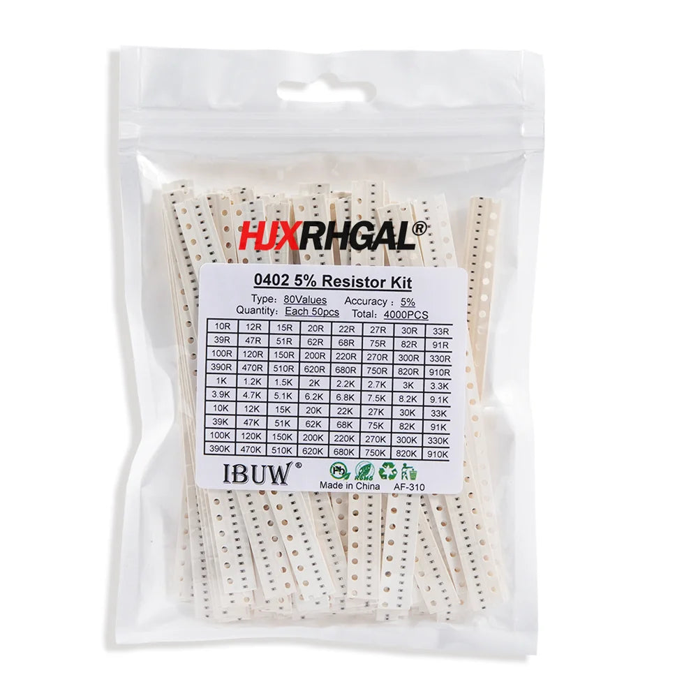 33Values 0402 0603 0805 1206 1210 2512  SMD Resistor Kit Assorted Kit 1ohm-1M ohm Sample Kit 80Values 36Values 10Values