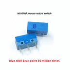 New Authentic HUANO mouse micro switch button white yellow blue pink green dot blue shell white dot General 3-pin switch