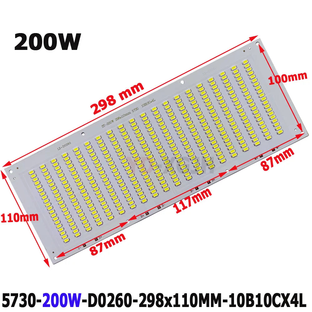 SMD5730 LED Chip PCB Light Source Long Aluminum Lamp Plate 20W 30W 50W100W Watt Diy Floodlight Outdoor Retrofit Lamp Board Acces