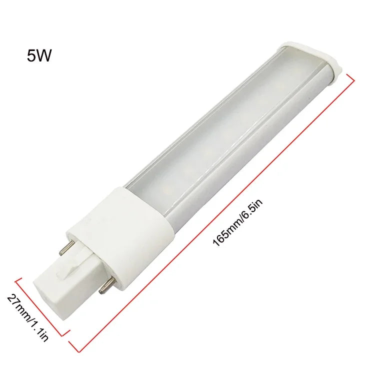 2PC G23 LED Bulb Bar Tube 2Pin 3W 4W 5W CFL PL-S 7W-13W Replacement 110V/220V 3000K/4000K/6000K White G23 Plug Saving Light Lamp