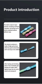50Pcs Heat Shrink Insulated Spade Terminals Male Female Splice Cable Kit Fast Disconnect Butt Wire Connectors Waterproof