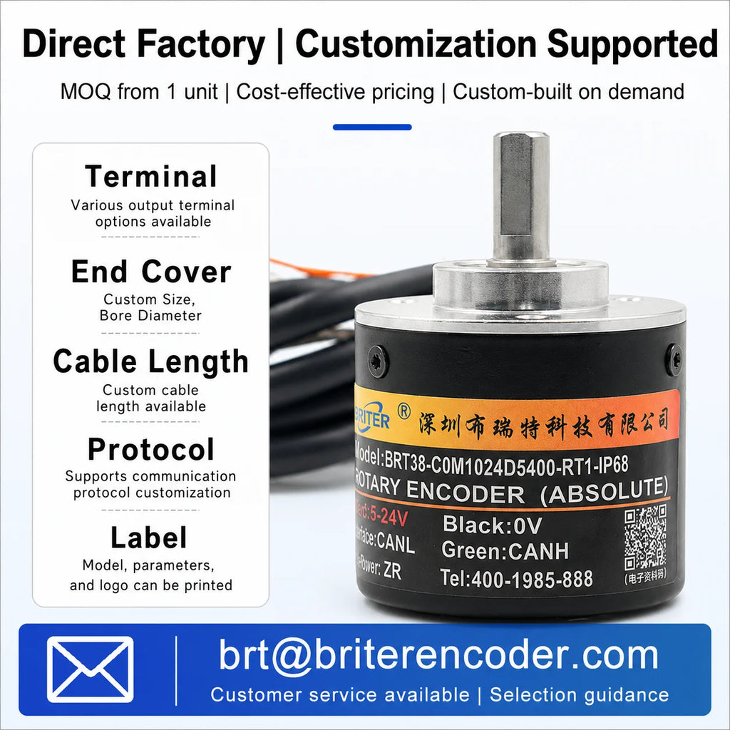 Rotary Absolute Encoder single-turnRS485 SSI CAN Power-Off Memory Angle Sensor for Equipment Waterproof