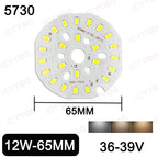 7W 9W 12W  5730 LED Emitting Diode SMD 21-23V 27-29V 36-39V Highlight Lamp Panel LED Board Light White Warm White 65MM