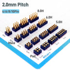 Spring-Loaded Pogo Pin Connector 2.0 mm Pitch 2 3 4 5 6 Pins Through Holes PCB SMD Height 3 4 4.5 7 mm Modular Contact Strip