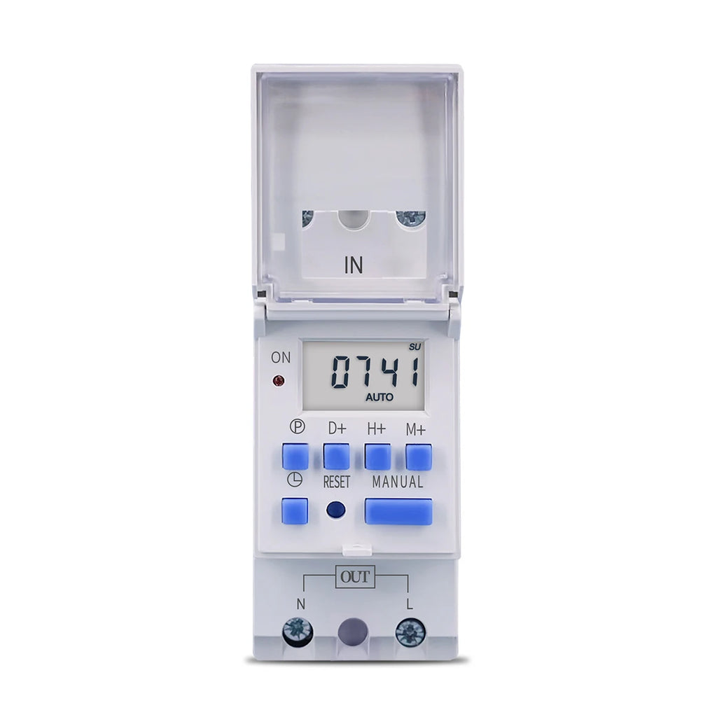 TOMZN New Type Din Rail Single Phase Weekly Ogrammable Digital TIME SWITCH Relay Timer Control AC 220V 230V 12V 24V 48V 16A