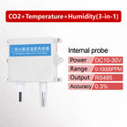 QT-10 CO2 Transmitter NDIR Carbon Dioxide Sensor RS485 4-20mA 0-5V 0-10V 10-30VDC IP65 for Greenhouse HVAC Factory
