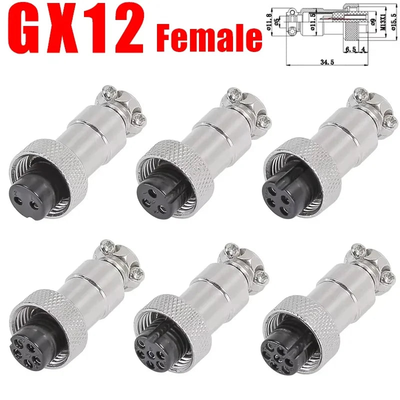 5pcs GX12 GX16 GX20 2 3 4 5 6 7 8 9 10 12 14 15 Pin Docking Aviation Plug Socket Circular Connector