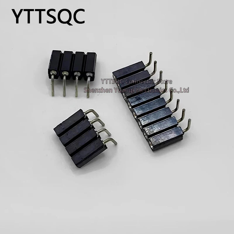 1P-40P 2.54mm PH7 Round Hole Right Angle Single Row 0.1" Breakable Stackable PCB IC Crystal Transistor Female Tin Header Socket