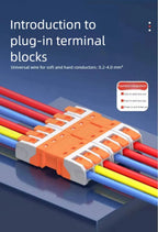 10PCS Electrical Quick Terminal Blocks Lever Universal Compact Cable LED Wire Connectors 1/2/3/4/8/10 Pins Plugable Spliceable