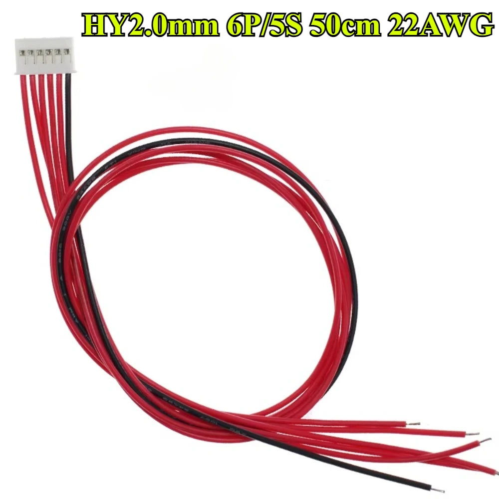 2P-18P BMS Balance Cable HY2.0mm Lithium Battery Protection Board Connection Wire PIN 1S~17S with Lock Buckle Cable 22AWG 50cm