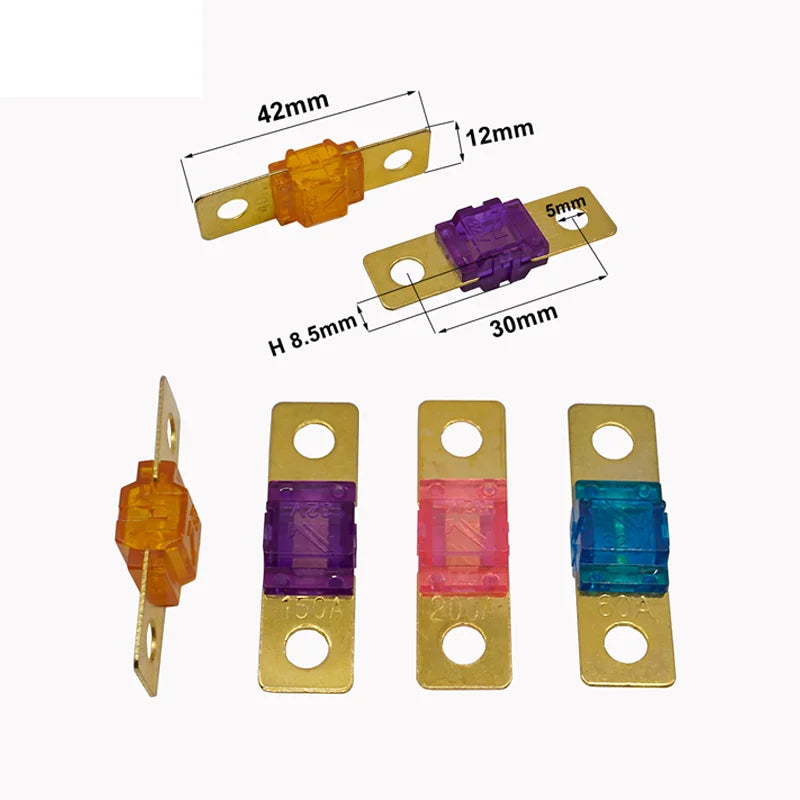 1-5pcs Mini 32V Auto Stereo Audio AFS Fuse 20A 30A 40A 50A 60A 70A 80A 100A 125A 150A 200A ANL Gold Plated Stud Car Fusibles