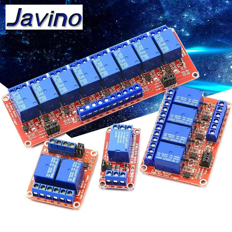 1/10PCS Javino DC 5V/12V/24V 1/2/4/6/8 Channel Relay Module with Optocoupler - High/Low Level Trigger for Arduino Raspberry Pi