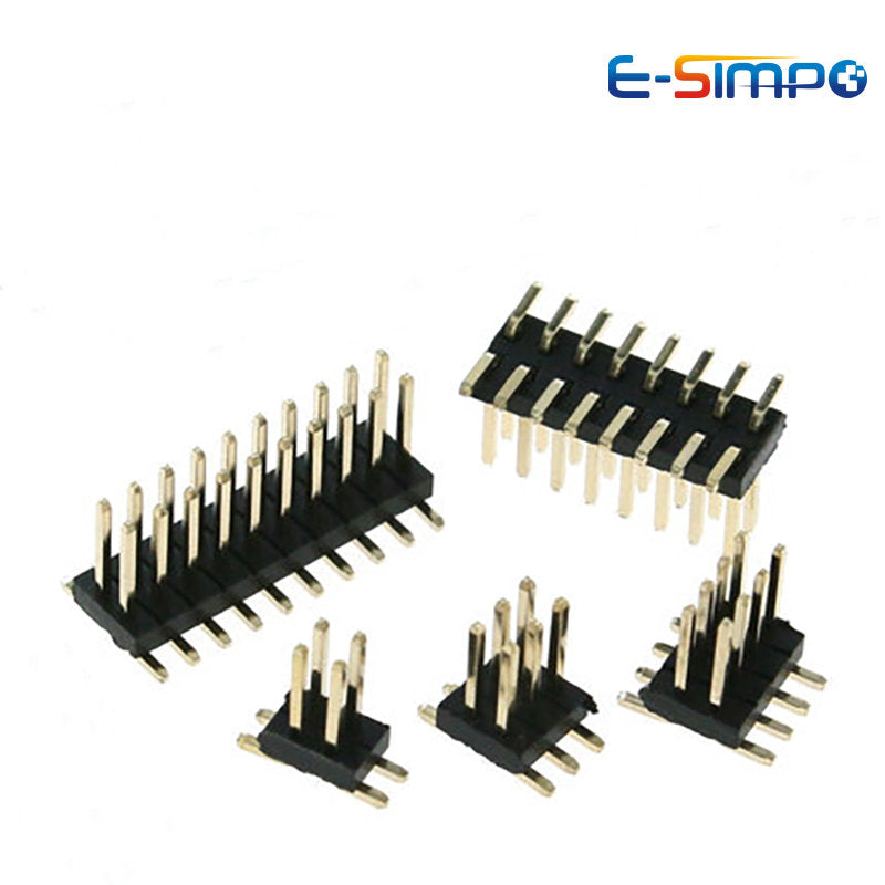 10pcs 2.54mm SMD SMT Double Row 2*3/4/5/6/7/8/10/12/15/20/40P Rohs Gold-plated Vertical PCB Surface Mount Male Pin Header Strip