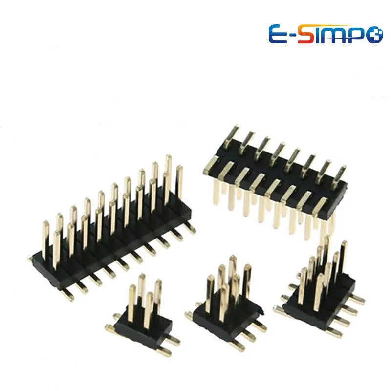 10pcs 2.54mm SMD SMT Double Row 2*3/4/5/6/7/8/10/12/15/20/40P Rohs Gold-plated Vertical PCB Surface Mount Male Pin Header Strip