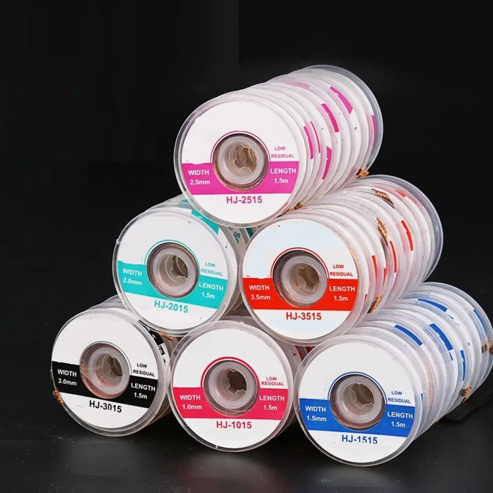 1.0mm/1.5mm/2.0mm/2.5mm/3.0mm/3.5mm Desoldering Braid Tape Copper Solder Wire Soldering Wicks Tin Solder Removal Braid Welding