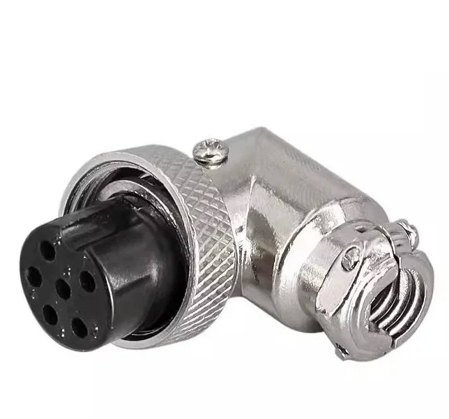 90 Degree Right Angle GX16 Aviation Connector, 2‑8 Pin L‑Shape Male Female Circular Plug Socket for Industrial Equipment