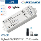 Skydance WZ-SPI Tuya Zigbee SPI Controller for RGB RGBW Pixel LED Strip RF Remote Control WS2811 2812 Addressable Tape 5V-24V DC