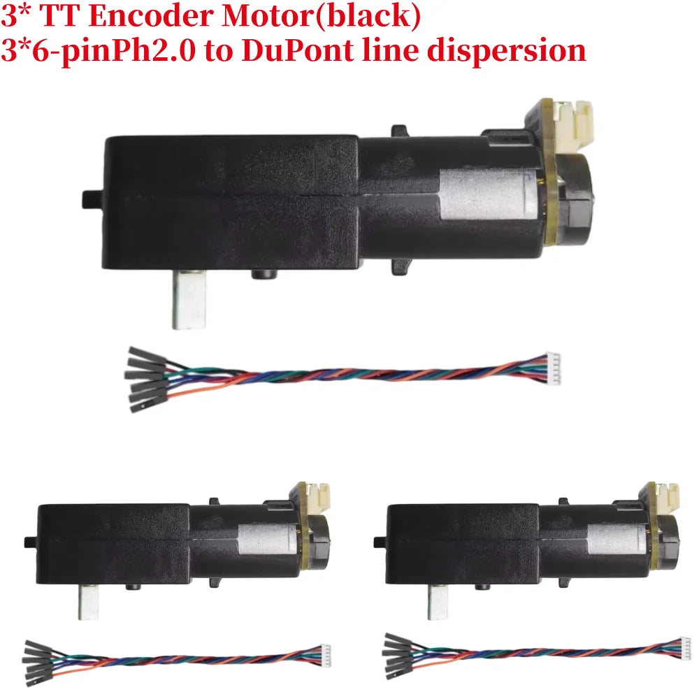 All-Metal TT Encoder Motor, 12PPR Hall Encoder, High Torque 1:90 Gearbox, Metal Shaft DC Geared Motor, DC 3-12V Gearbox Motor