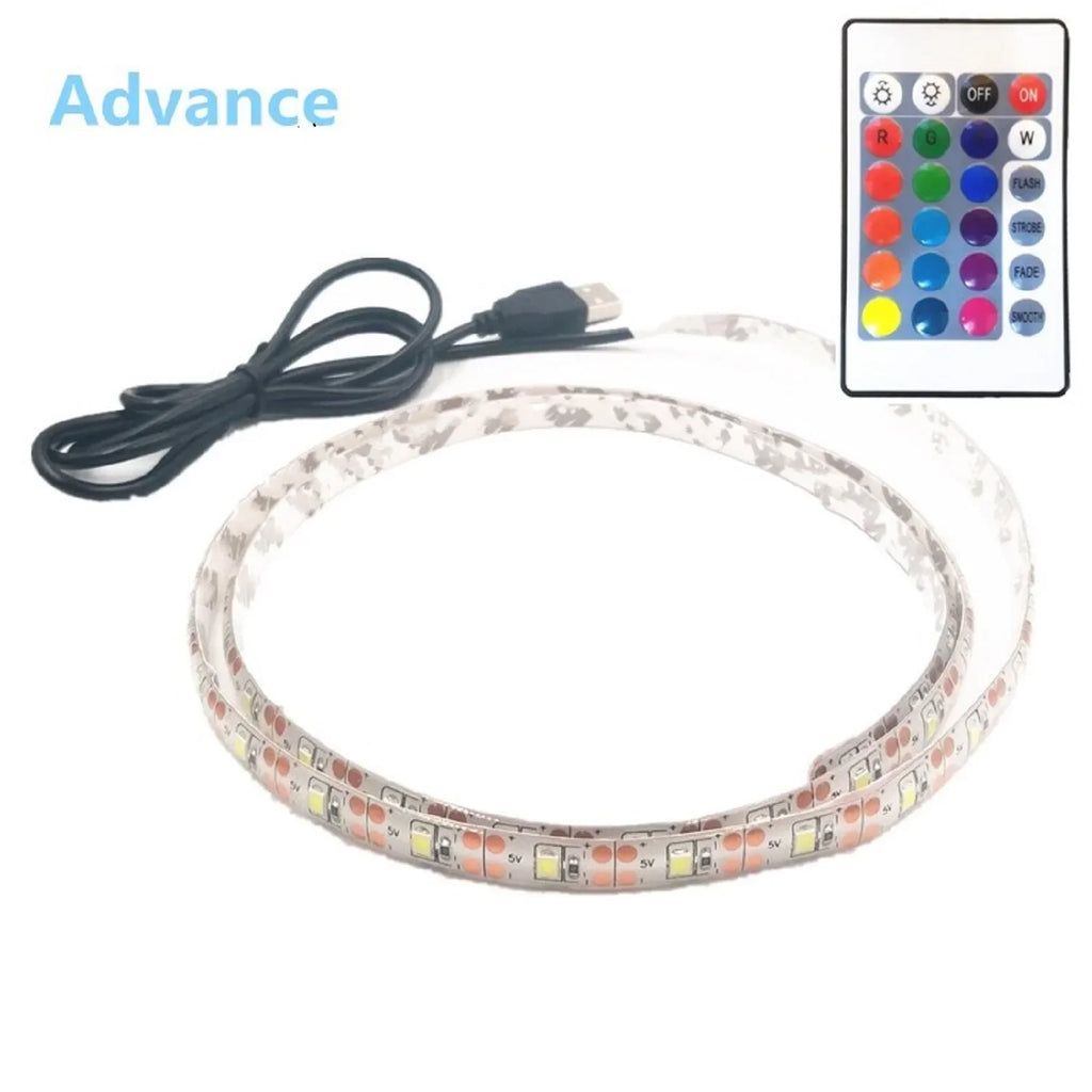 USB LED Strips SMD3528 Light 5V Adapter String Christmas Desk Decor Lamp Tape For TV Background Lighting 5V 50CM 1M 2M 3M 4M 5M