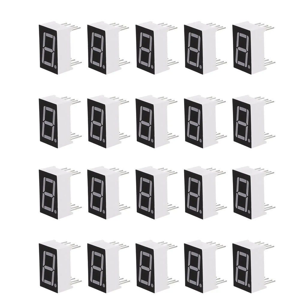 20Pcs Common Digit Tube Red LED 7 Segment 10-Pin 0.5 Inch Reliable Stable Display Module for Electronics
