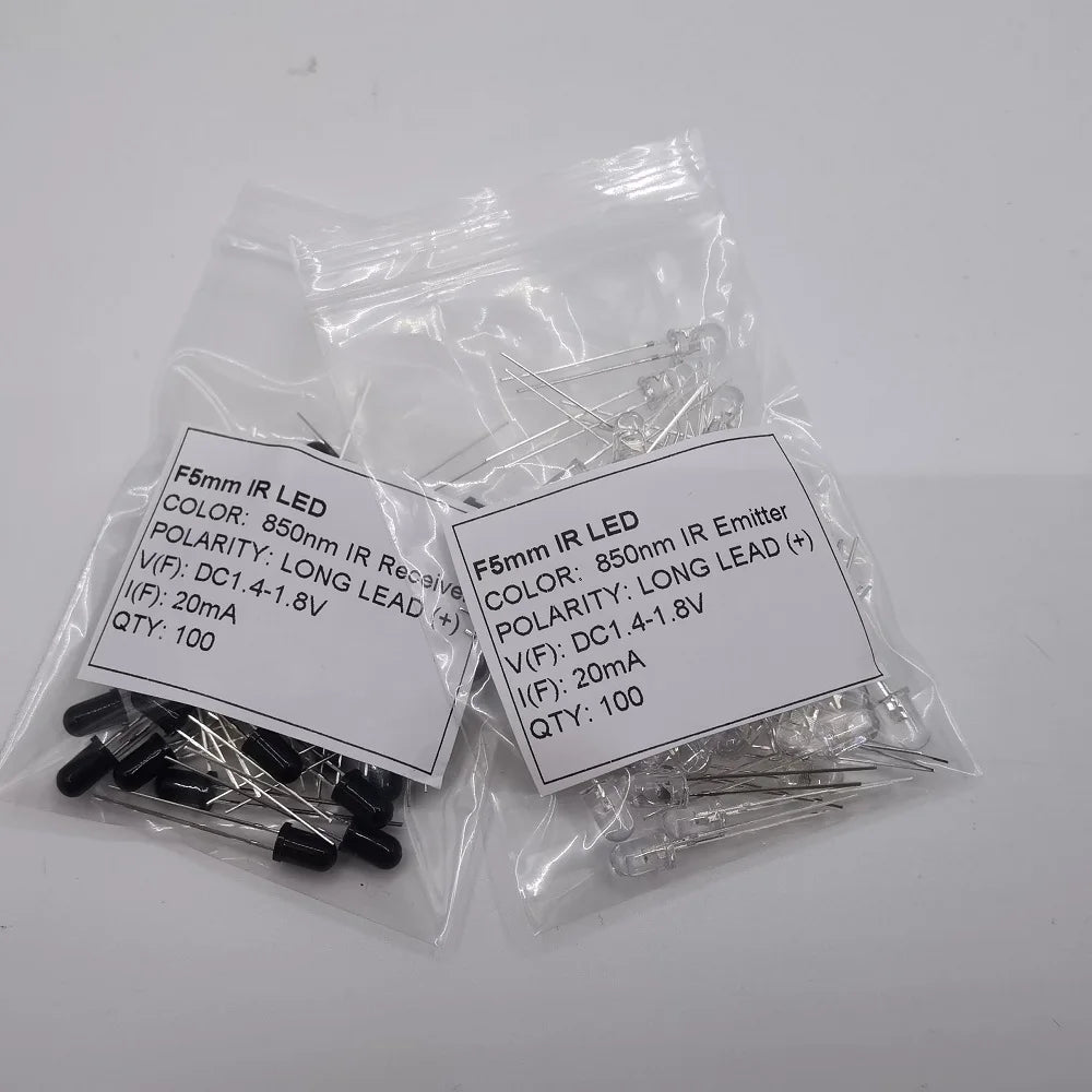 3mm 5mm IR LED Emitting Diode 850nm 940nm Emitter Receiver Infrared Transmitter Phototransistor Photodiode Invisible DIY PCB