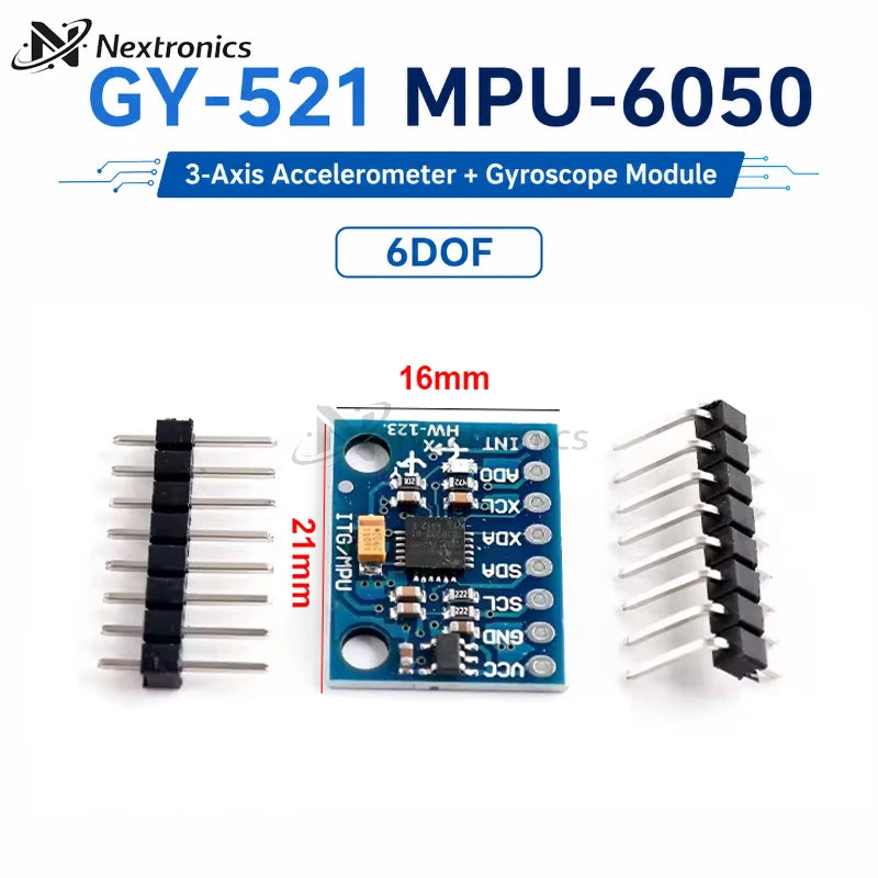 1/3/5/10PCS GY-521 MPU6050 6DOF IMU Module 3 Axis Accelerometer Gyroscope Sensor I2C for Arduino ESP32 Raspberry Pi